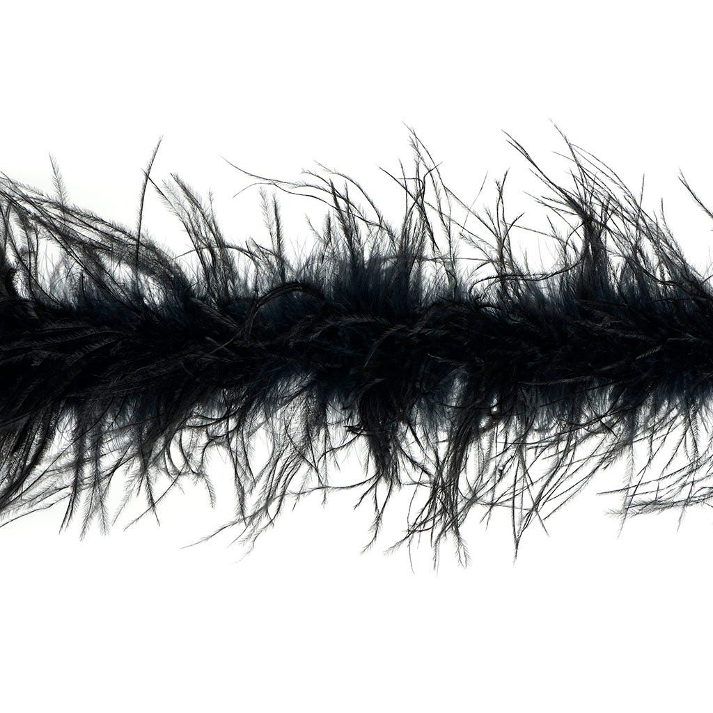 Black 2 Ply Ostrich Feather Boa - Ostrich Boa