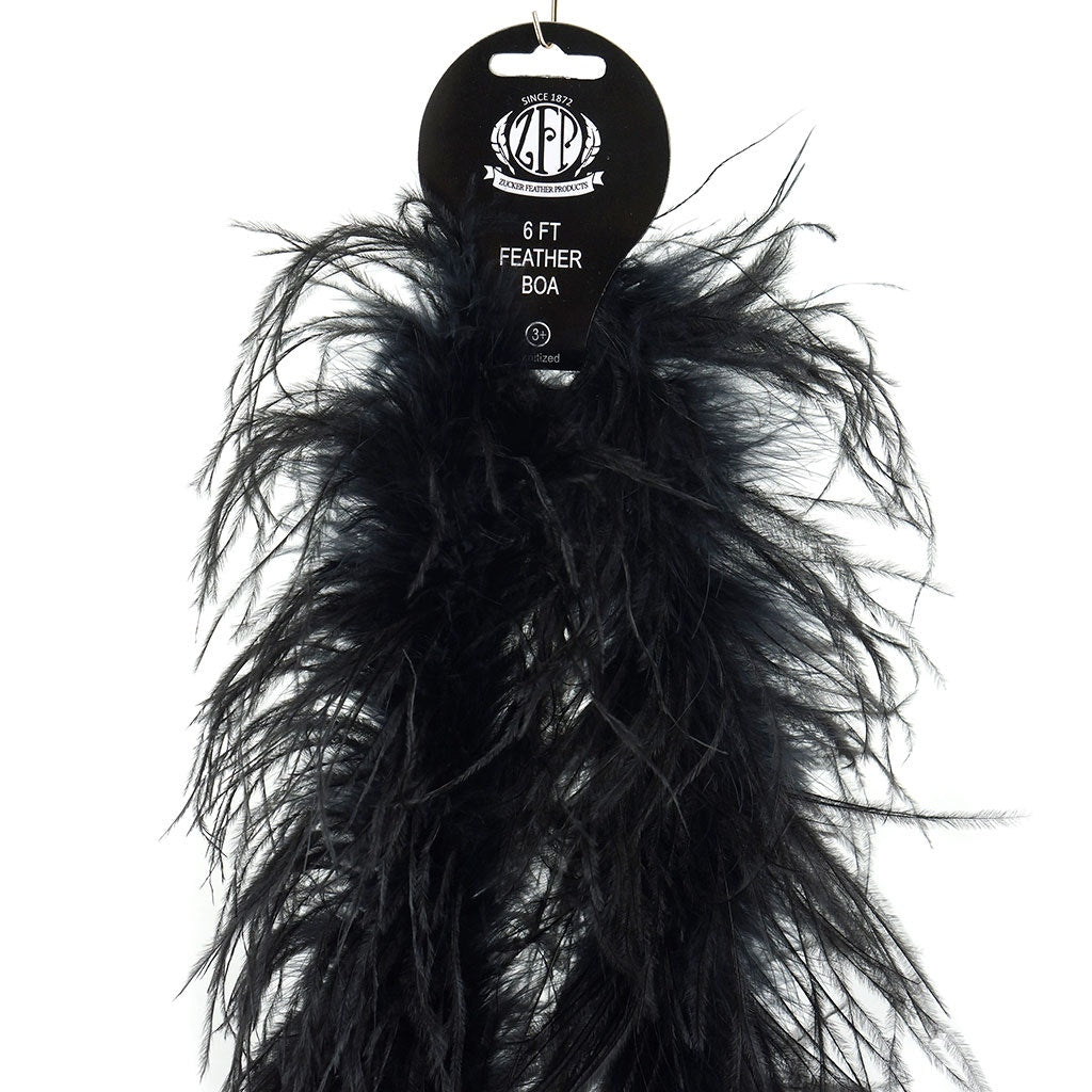 Black 2 Ply Ostrich Feather Boa - Ostrich Boa