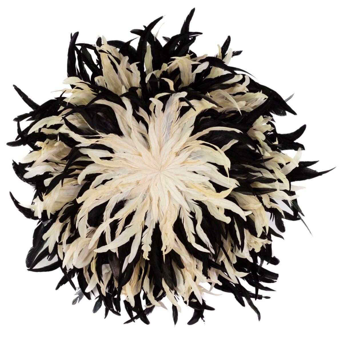 Black and Beige Feather Wall Art Juju Hat - Feathers