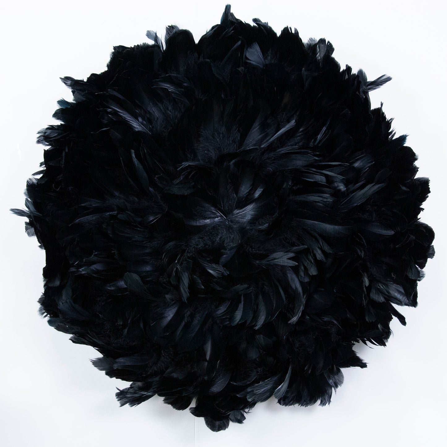 Juju Hat Nagoire Feather Wall Art 16 inch Wood Base   24-26 inch DIA --Black