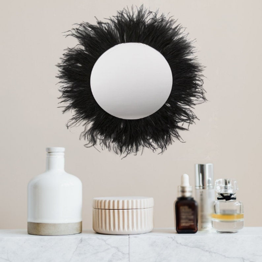 Black Ostrich Feather Wall Art - Feathers