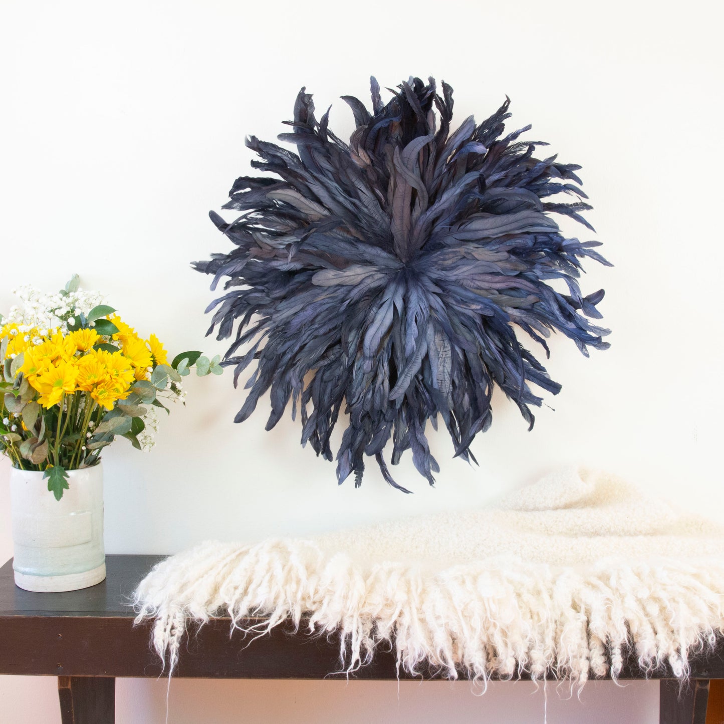 Black Juju Hat Feather Wall Art