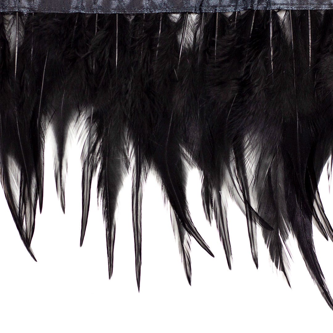 Rooster Saddle Fringe on Bias 6-8" x 1 YD-Black