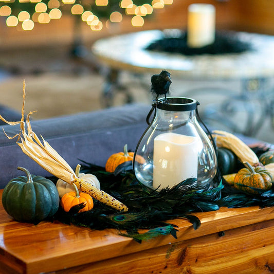 Black Schlappen and Natural Peacock Feather Garland - Feathers