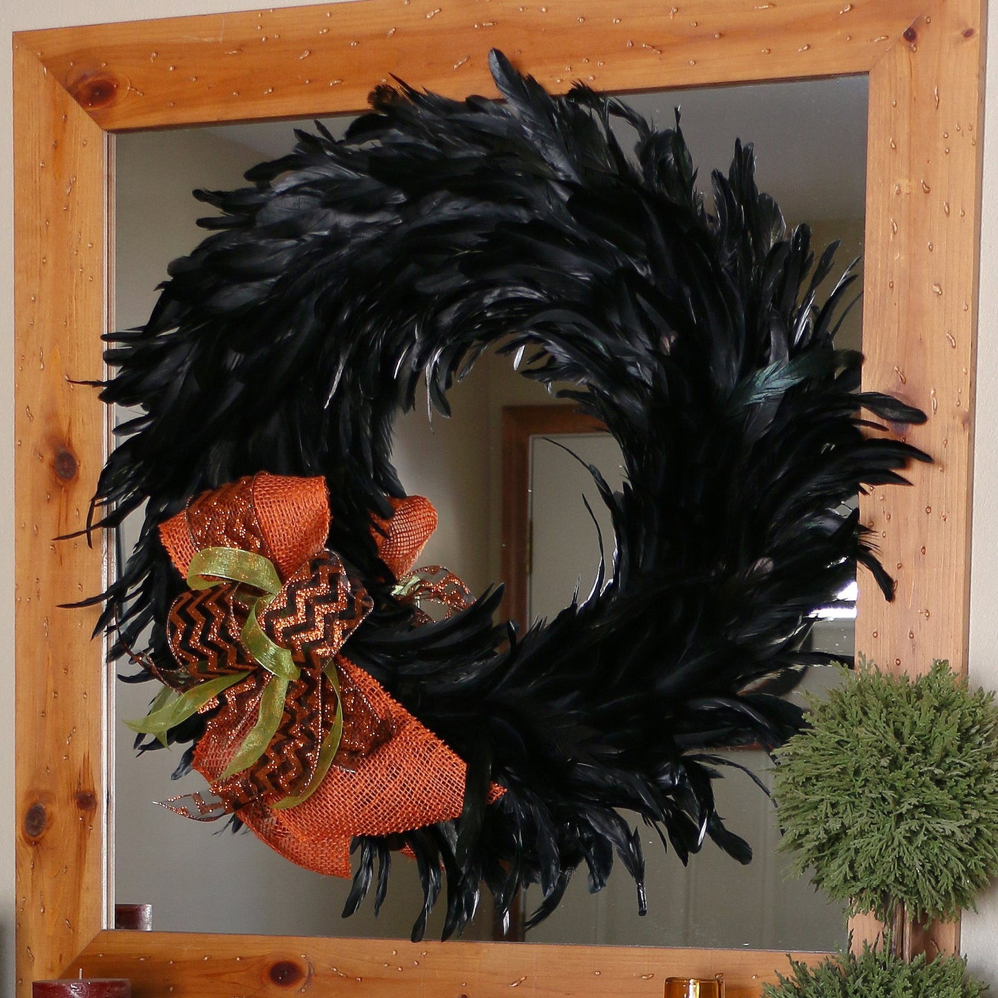 Black Schlappen Feather Wreath