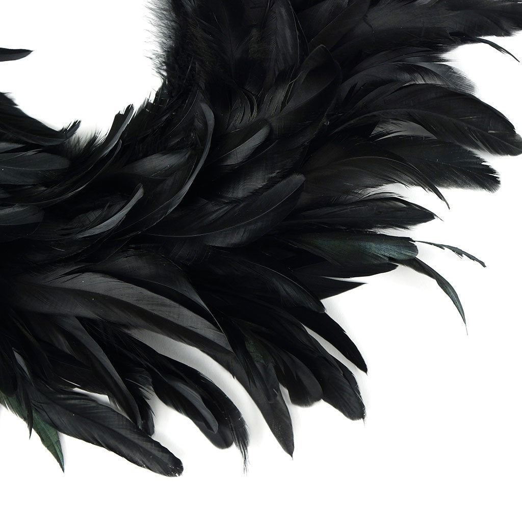 Black Schlappen Feather Wreath - Feathers