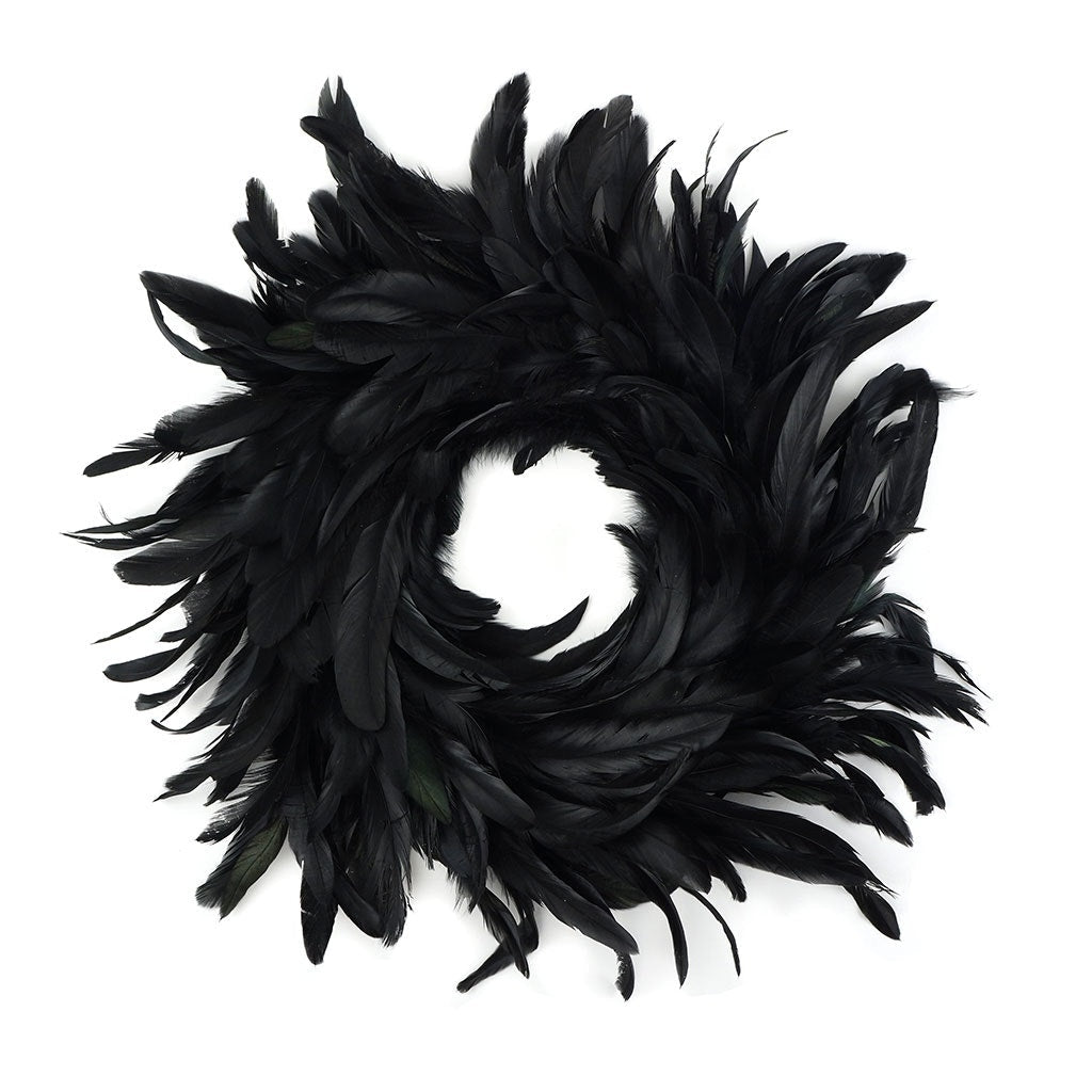 Black Schlappen Feather Wreath - Feathers