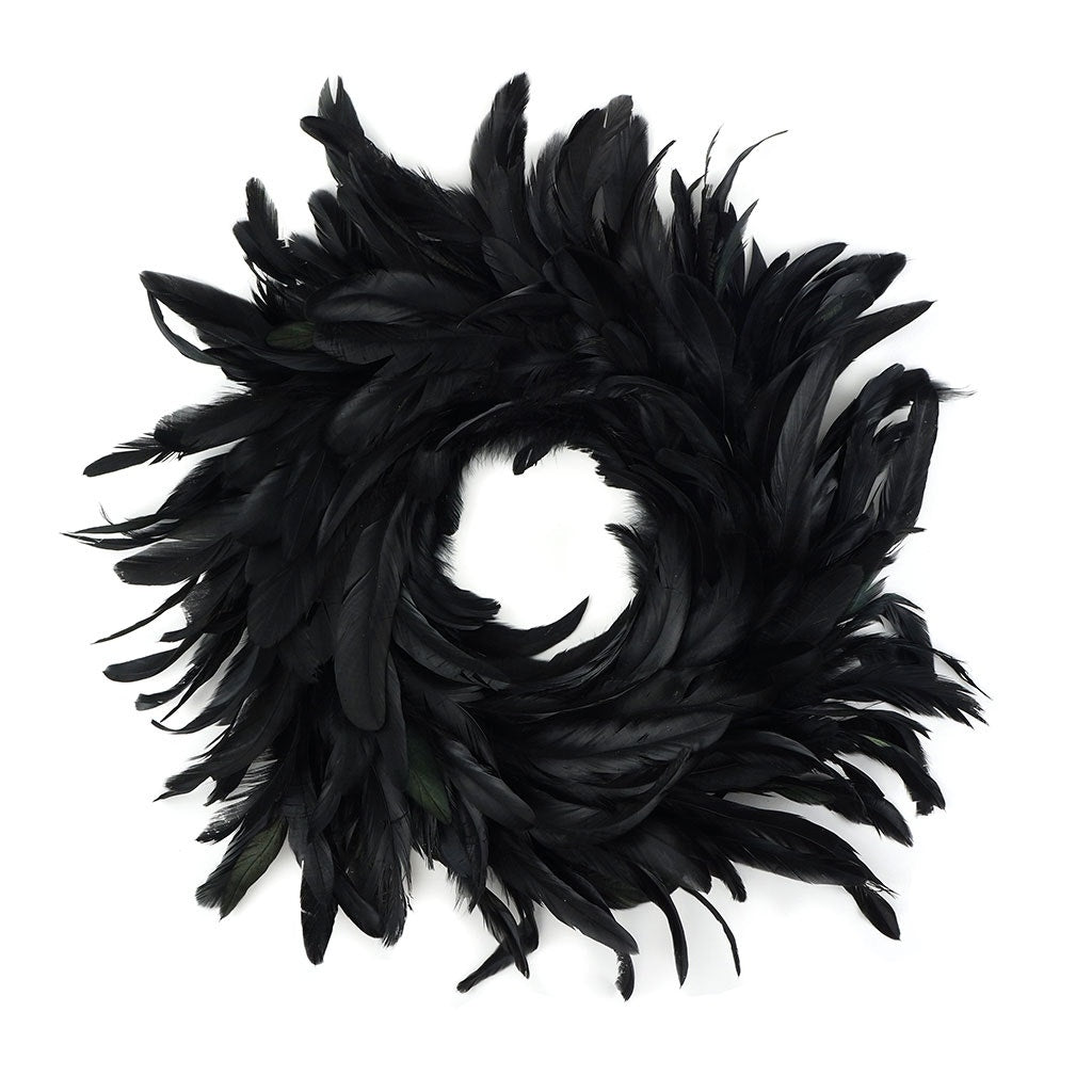 Black Schlappen Feather Wreath