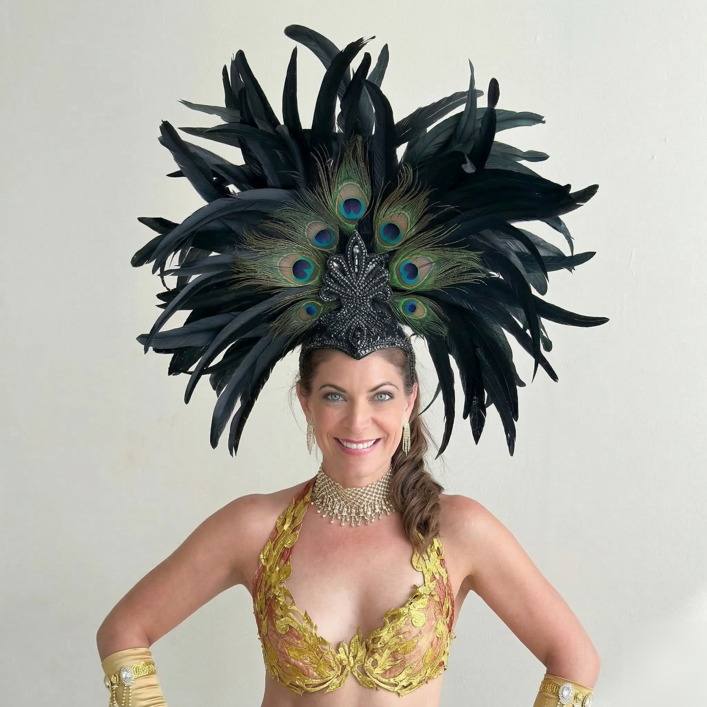 Zizi Showgirl Black Feather Headpiece