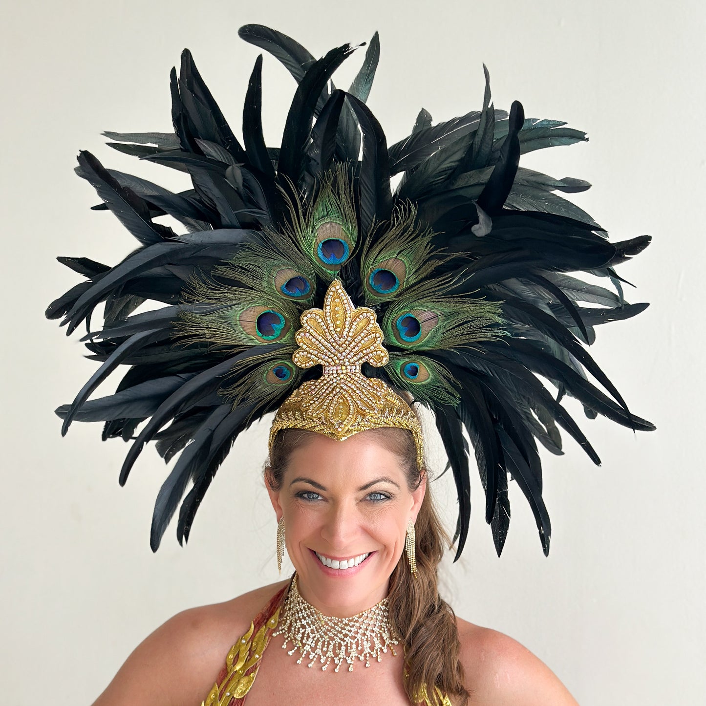 Zizi Showgirl Black Feather Headpiece
