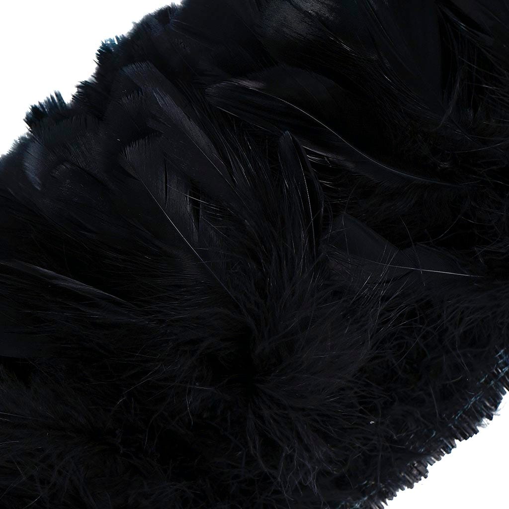 Parried Turkey Ruff Feathers -  1/2YD - Black