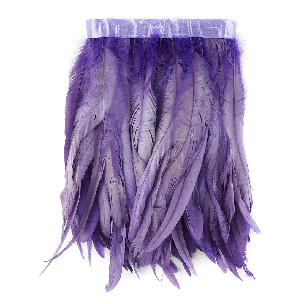 Bleach Dyed Coque Tail Fringe - 10-12’’ - Fl Lilac - Feathers