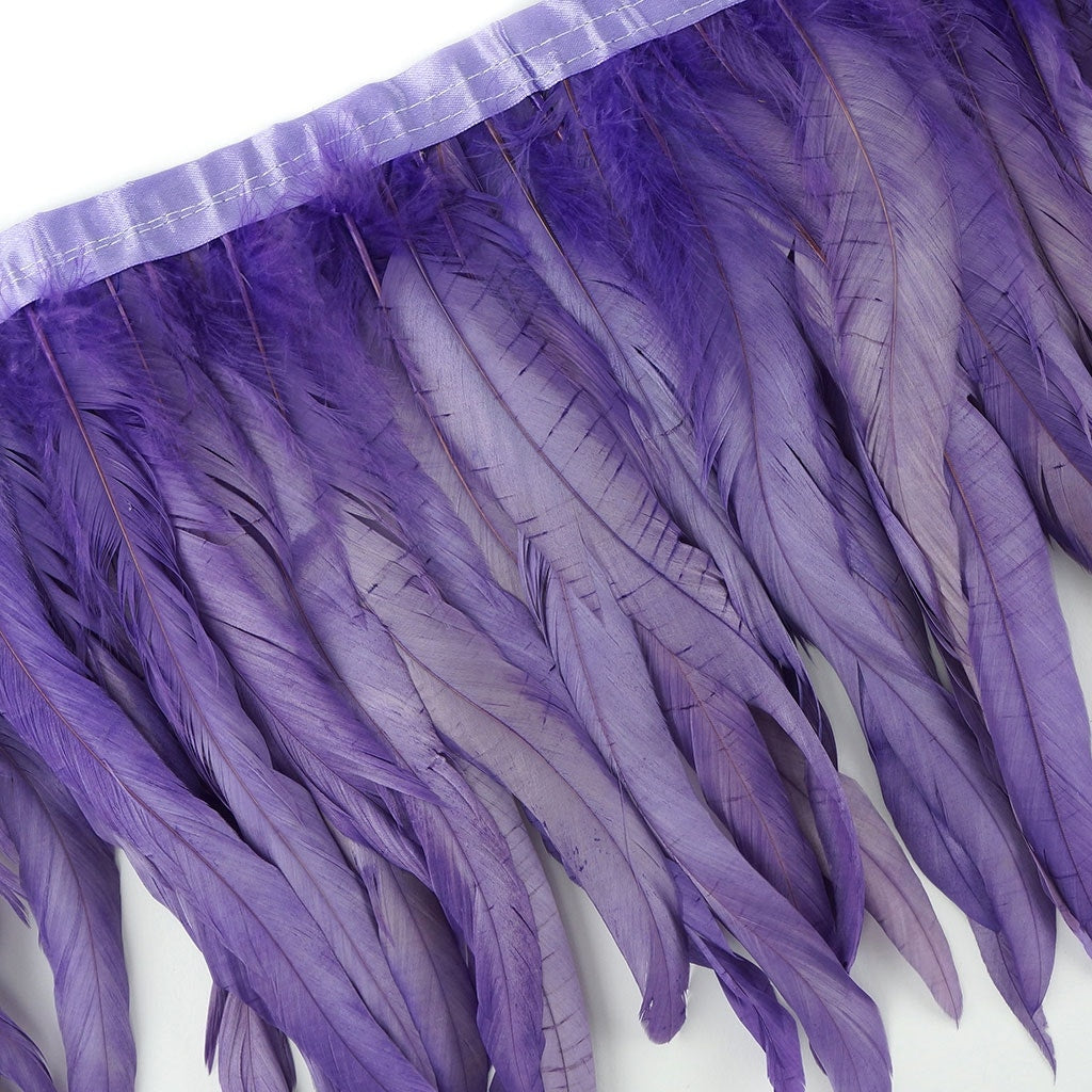 Bleach Dyed Coque Tail Fringe - 10-12’’ - Fl Lilac - Feathers