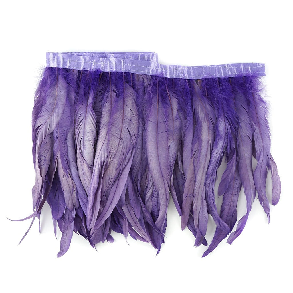 Bleach Dyed Coque Tail Fringe - 10-12’’ - Fl Lilac - Feathers