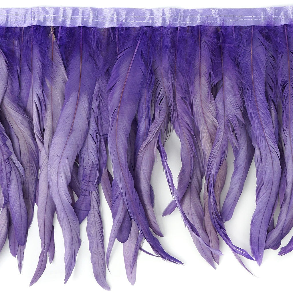 Bleach Dyed Coque Tail Fringe - 10-12’’ - Fl Lilac - Feathers