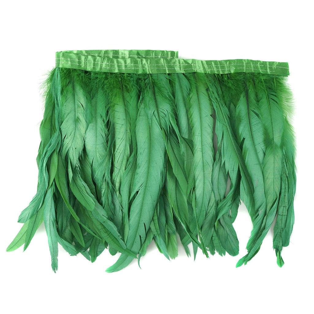 Bleach Dyed Coque Tail Fringe - 10-12’’ - Kelly - Feathers