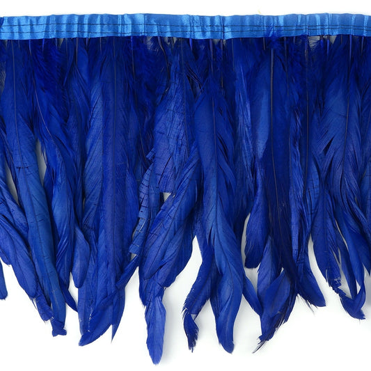 Bleach Dyed Coque Tail Fringe - 10-12’’ - Royal - Feathers