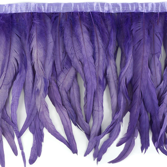 Bleach Dyed Coque Tail Fringe - 12-14’’ - Fl Lilac - Feathers