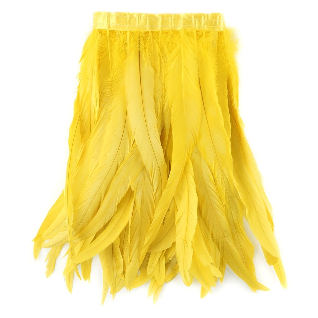 Bleach Dyed Coque Tail Fringe Bright - 12-14’’ - Yellow - Feathers