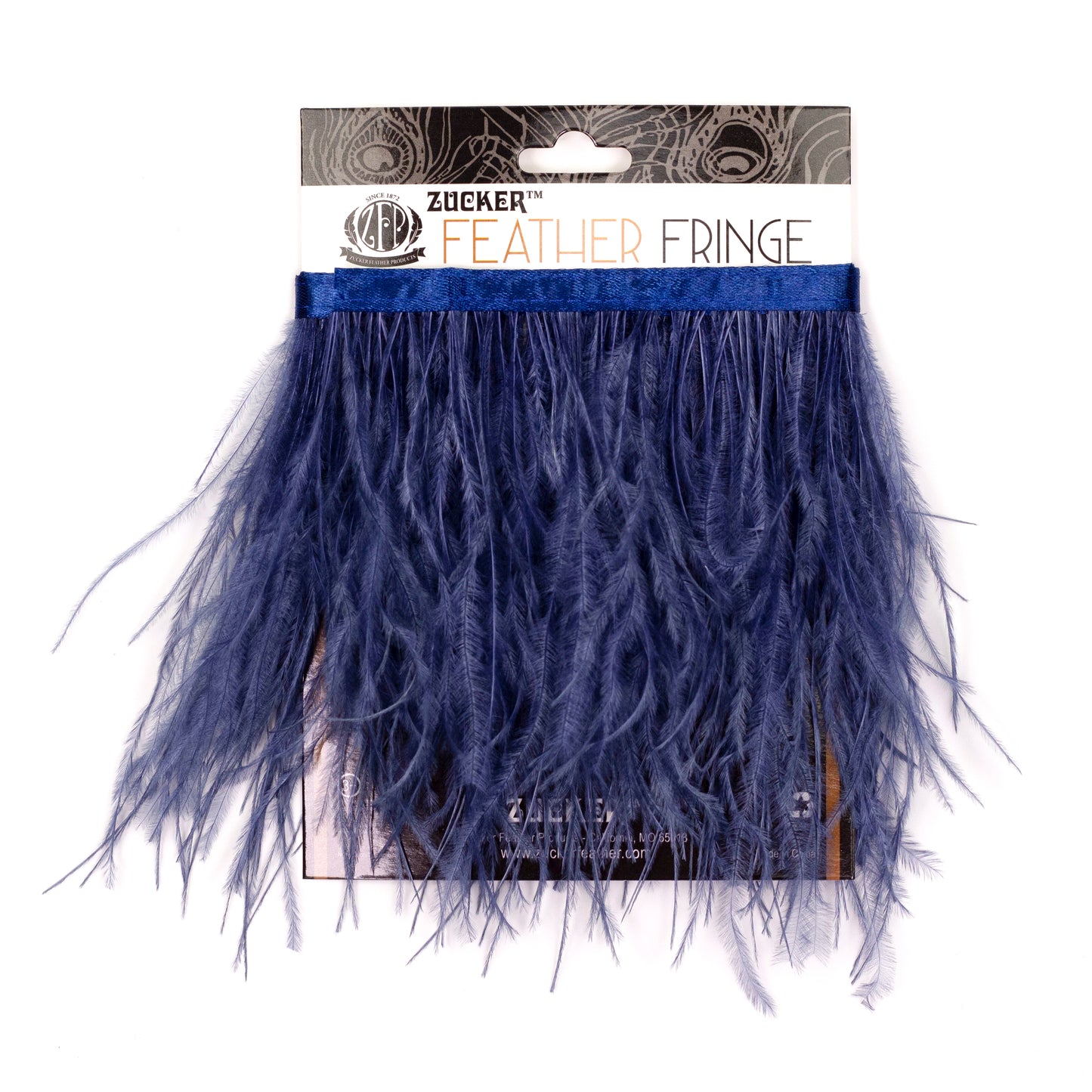 One-Ply Ostrich Feather Fringe - 1 Yard - Denim