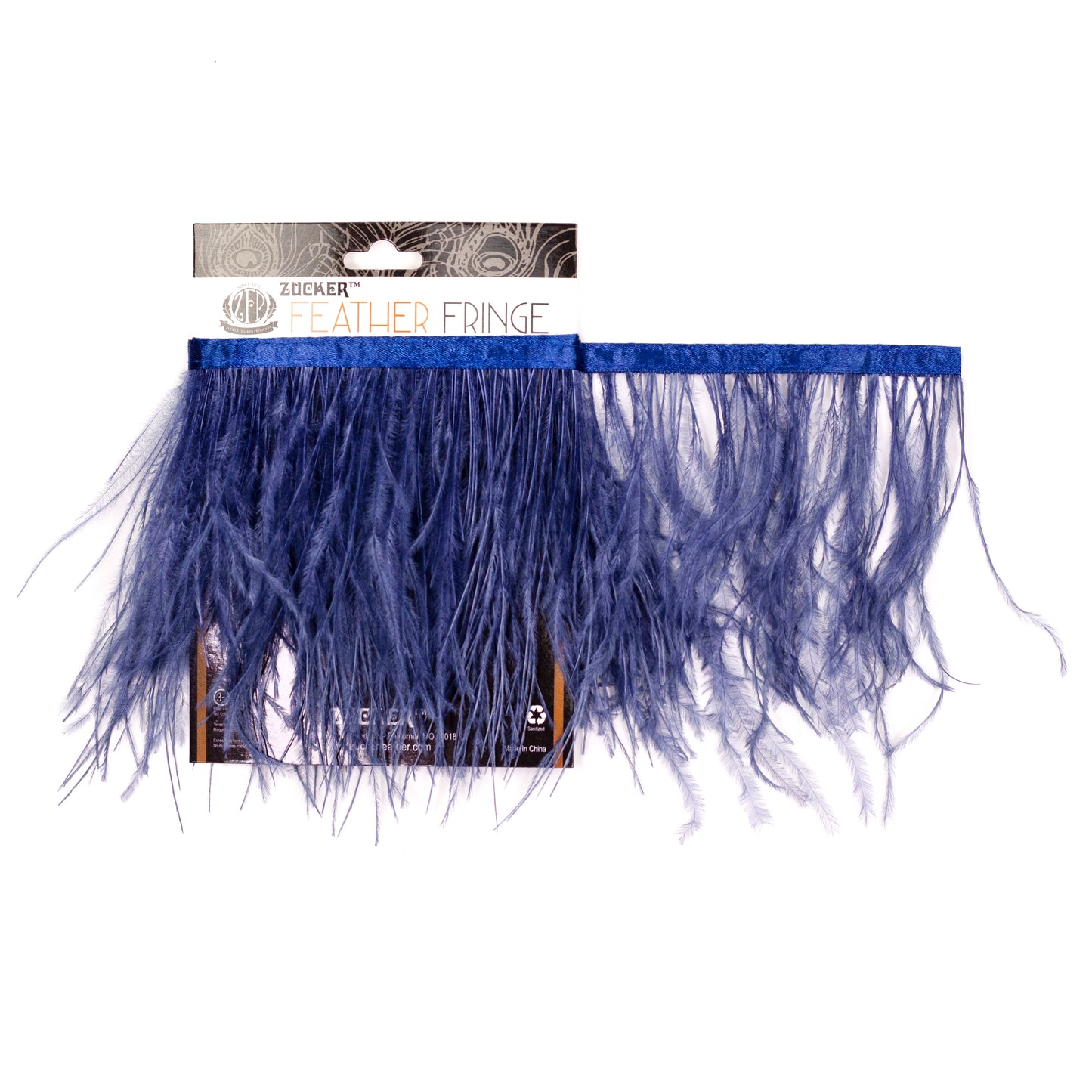 One-Ply Ostrich Feather Fringe - 1 Yard - Denim