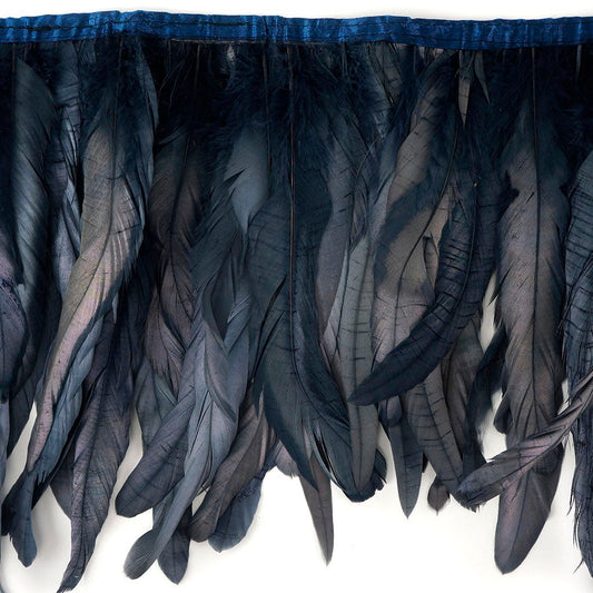 Bronze Iridescent Coque Fringe - 8-10’’ - Black Pearl - Feathers