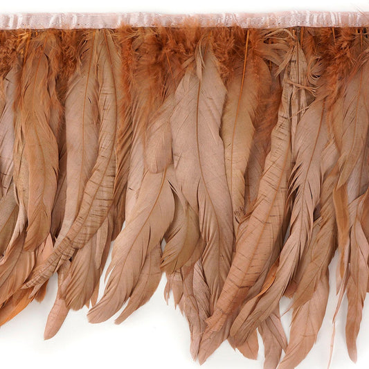 Bronze Iridescent Coque Fringe - 8-10’’ - Metallic Copper - Feathers