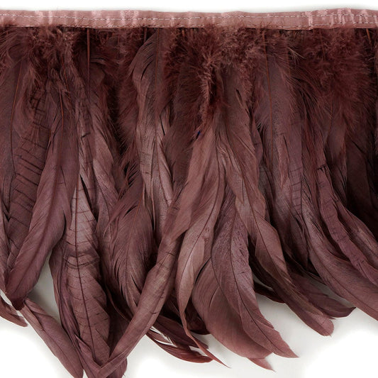 Bronze Iridescent Coque Fringe - 8-10’’ - Metallic Mauve - Feathers