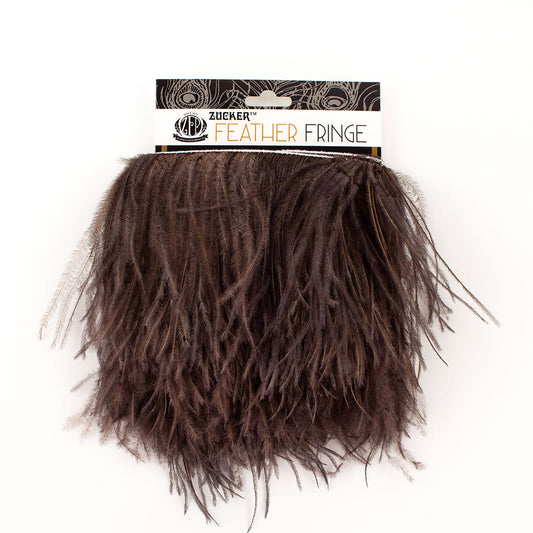 Brown Ostrich Feathers Fringe 2 Ply