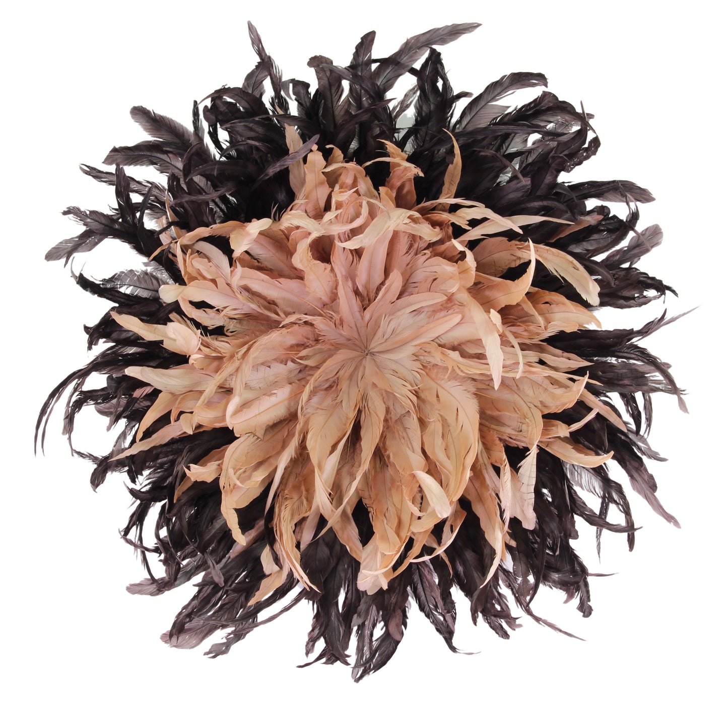 Brown and Rose Gold Juju Hat Feather Wall Art