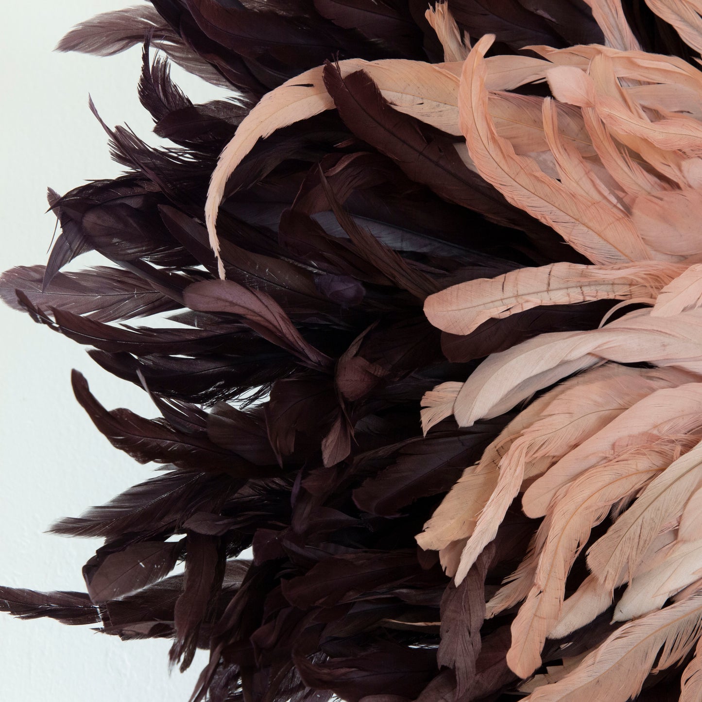 Brown and Rose Gold Juju Hat Feather Wall Art