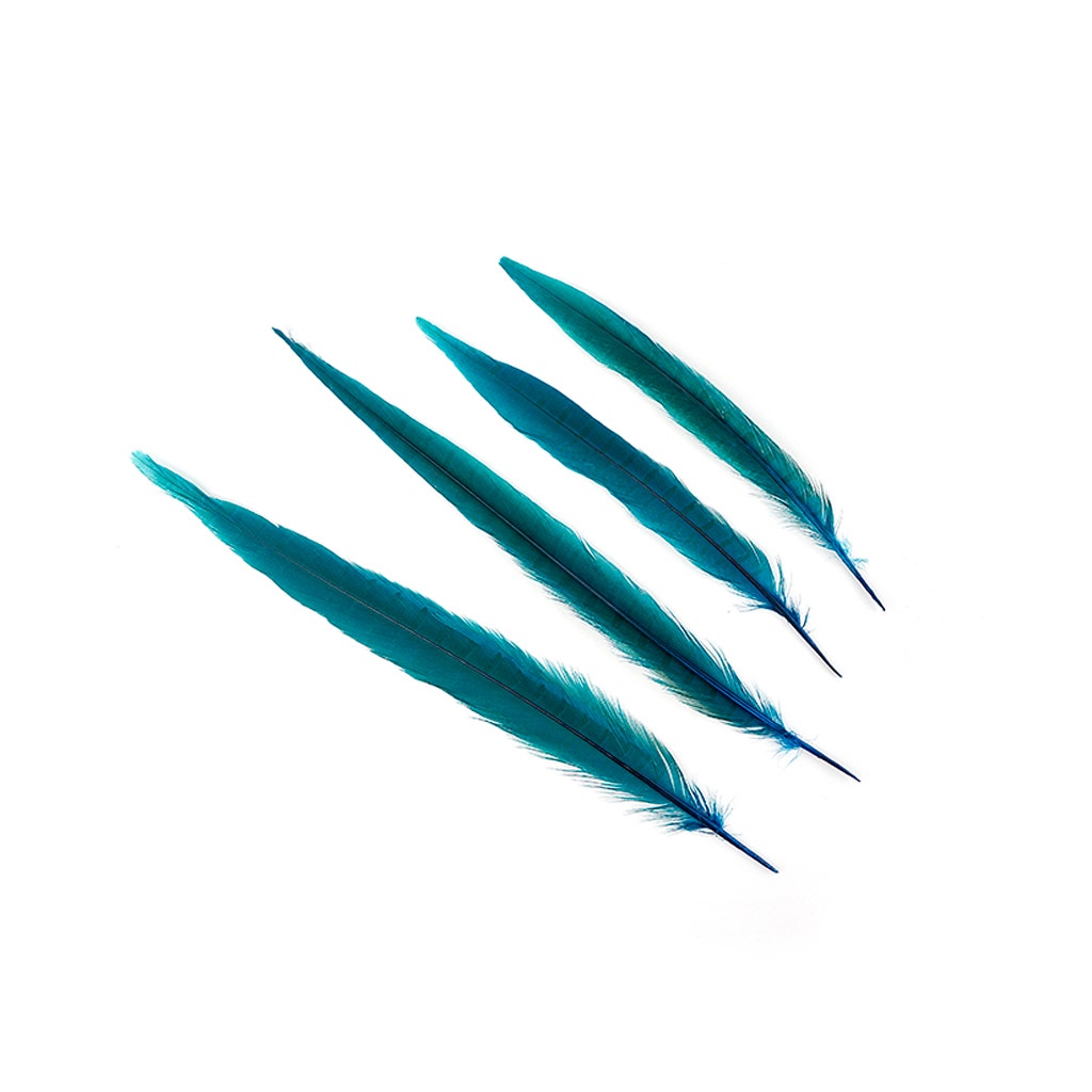 Bulk Assorted Pheasant Tails Dyed - Dark Turquoise - Feathers