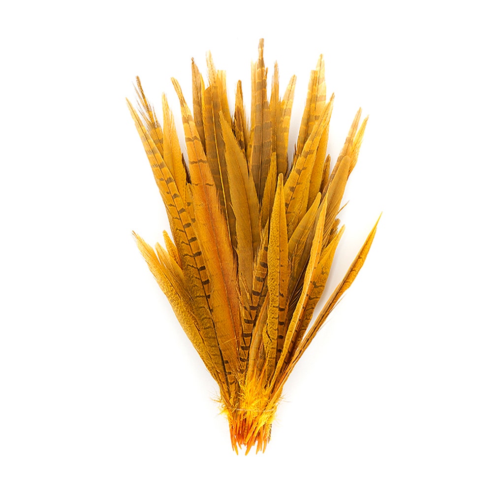 Bulk Assorted Pheasant Tails Dyed - Gold - Feathers