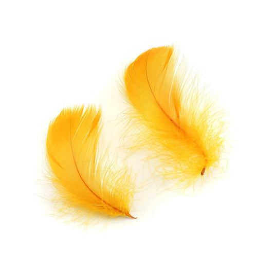 Bulk Goose Coquille Feathers Dyed - Antique Gold - 1/4 lb - Feathers