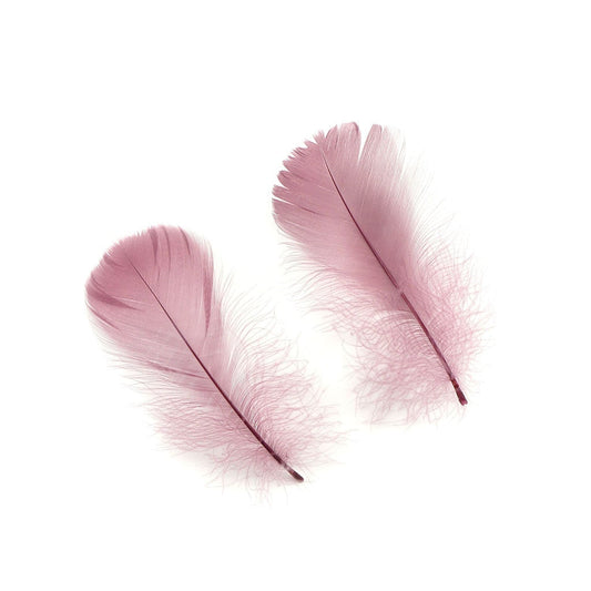 Bulk Goose Coquille Feathers Dyed - Dusty Rose - 1/4 lb - Feathers