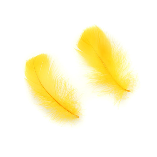 Bulk Goose Coquille Feathers Dyed - Gold - 1/4 lb - Feathers