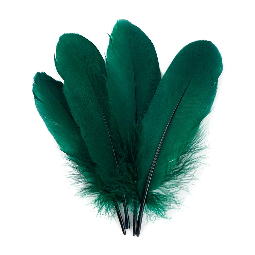 Bulk Bulk Goose Pallet Feathers 6-8 Inch - 1/4 LB - Hunter Green - Feathers