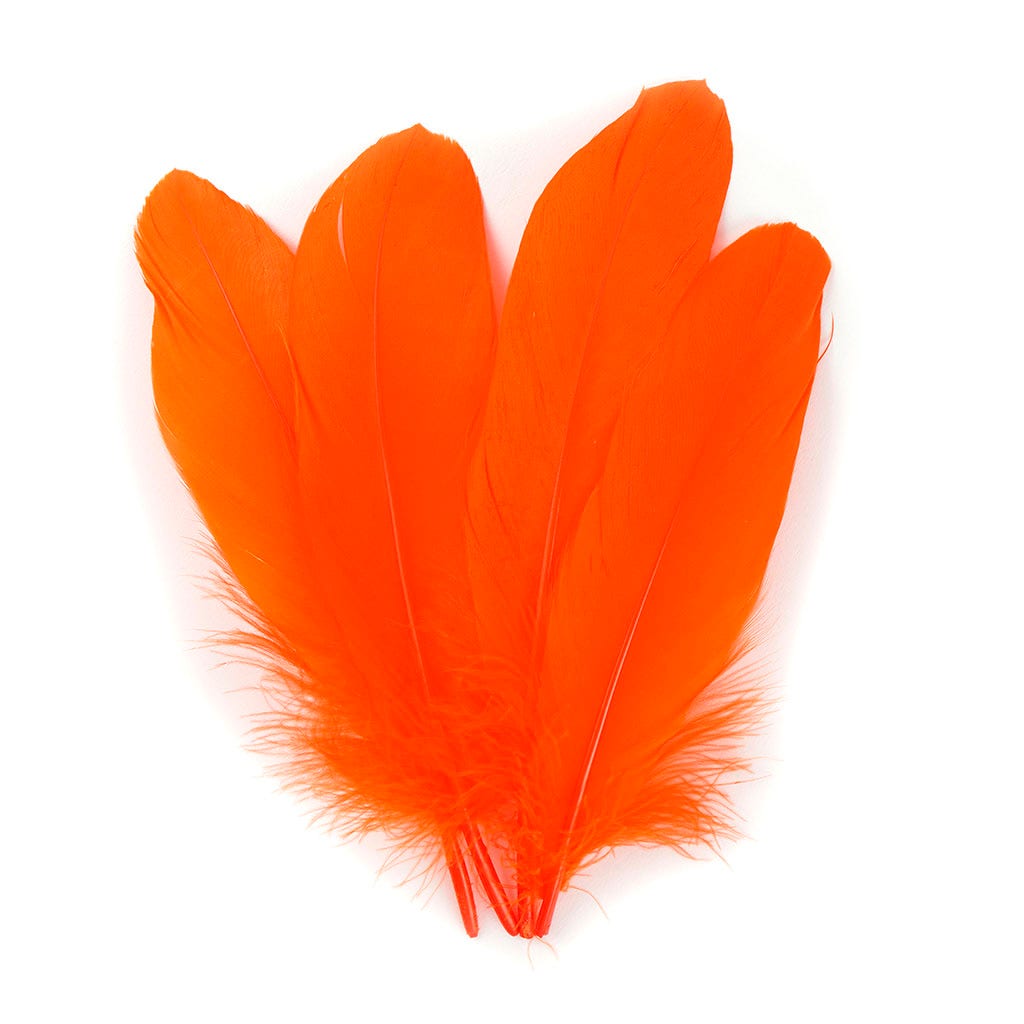 Bulk Bulk Goose Pallet Feathers 6-8 Inch - 1/4 LB - Orange - Feathers