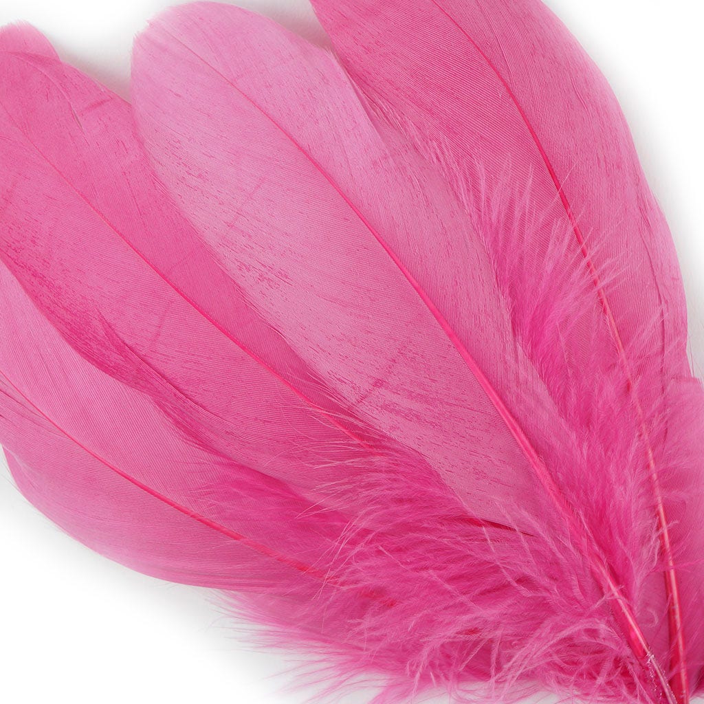 Bulk Goose Pallet Feathers 6-8 Inch - 1/4 LB - Raspberry Sorbet - Feathers