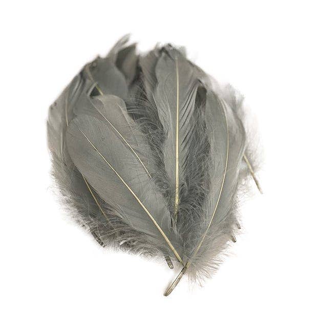 Bulk Goose Pallet Feathers - 6-8 Inch - 1/4 LB - Silver - Feathers