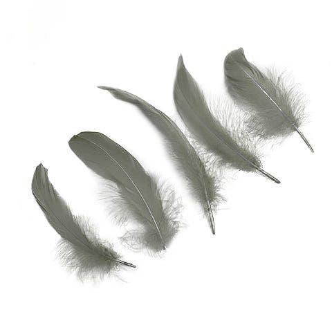 Bulk Goose Pallet Feathers - 6-8 Inch - 1/4 LB - Silver - Feathers