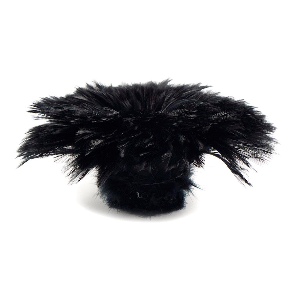 Bulk Rooster Hackle-White-Dyed - Black - Feathers