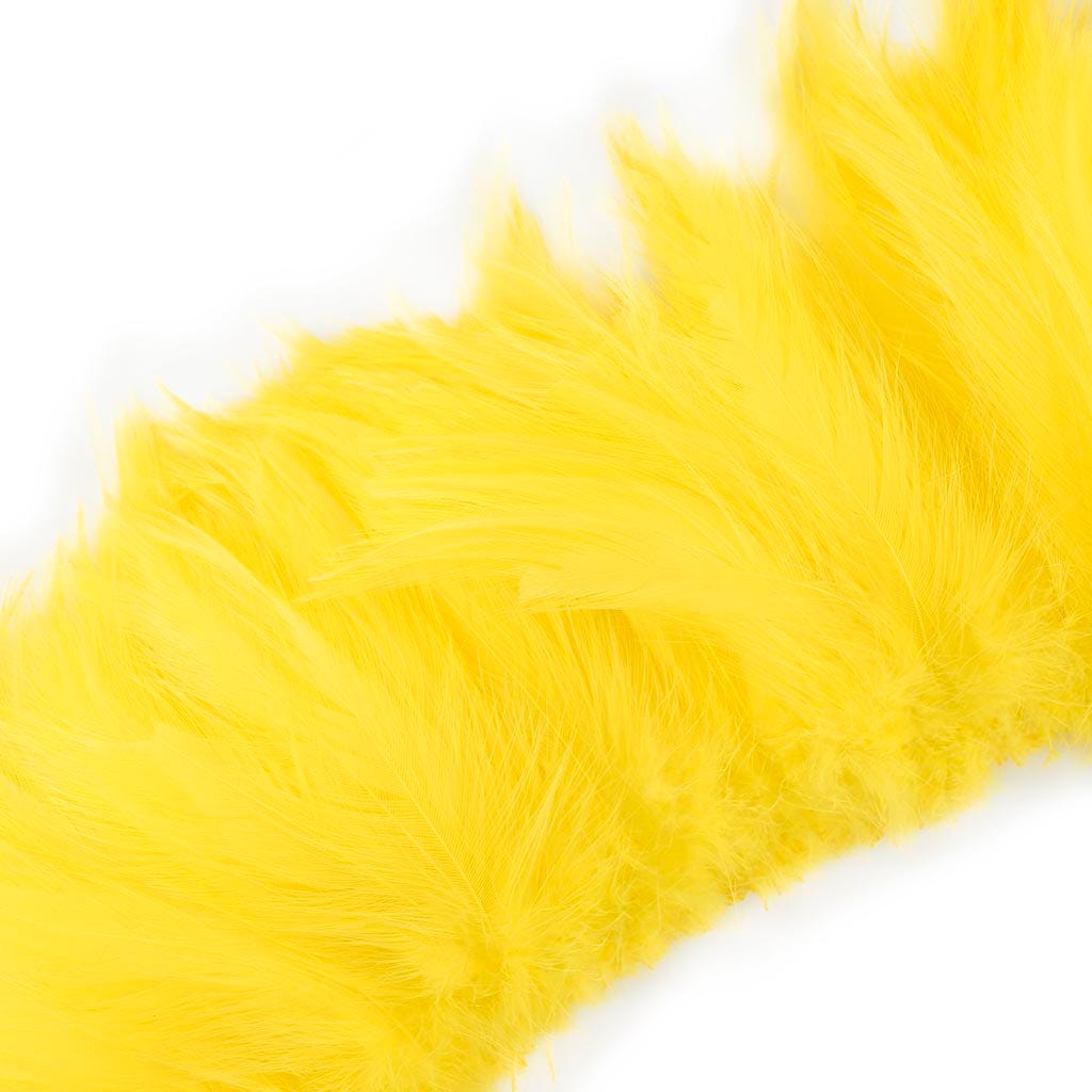 Bulk Rooster Hackle-White-Dyed - Fl Yellow - Feathers