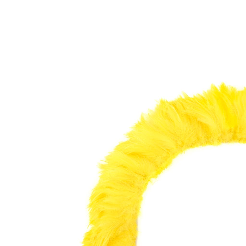 Bulk Rooster Hackle-White-Dyed - Fl Yellow - Feathers