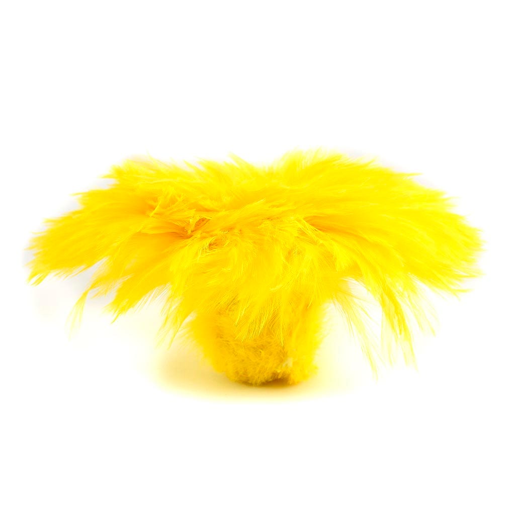 Bulk Rooster Hackle-White-Dyed - Fl Yellow - Feathers