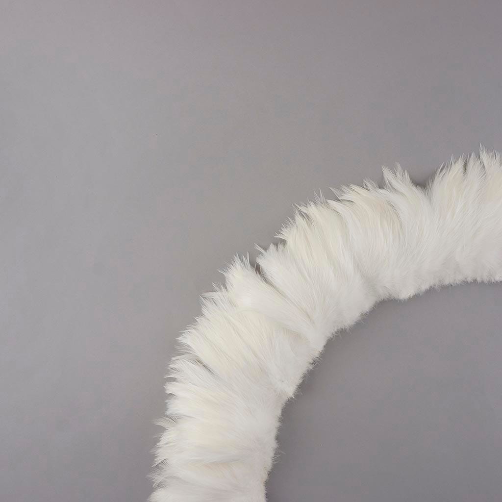 Bulk Rooster Hackle-White-Dyed - White - Feathers