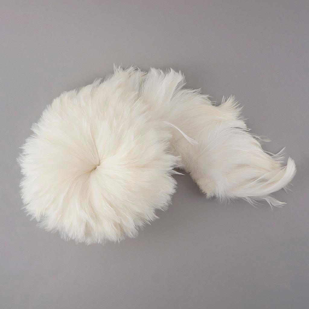 Bulk Rooster Hackle-White-Dyed - White - Feathers