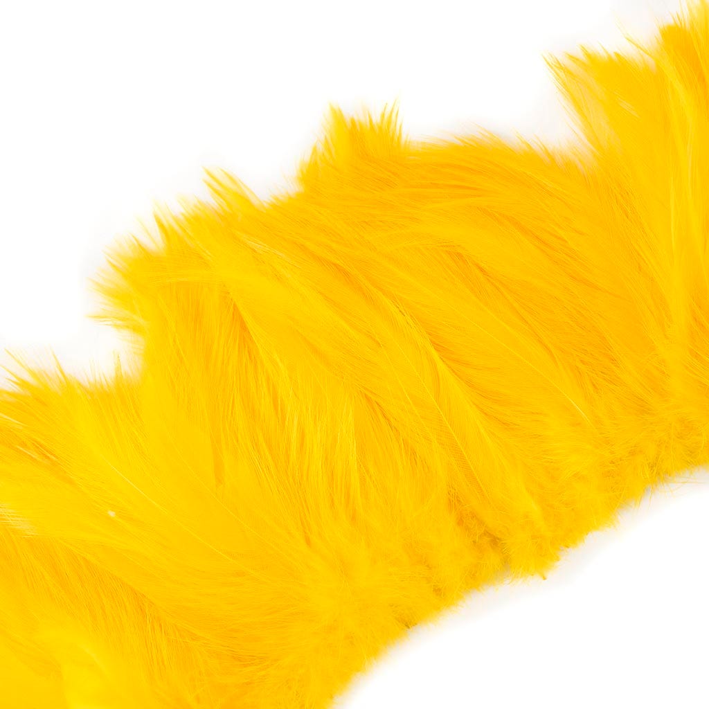 Bulk Rooster Hackle-White-Dyed - Yellow - Feathers