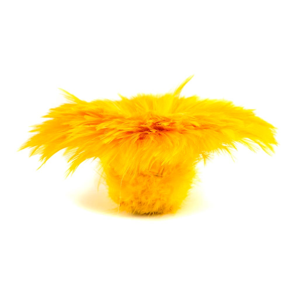 Bulk Rooster Hackle-White-Dyed - Yellow - Feathers