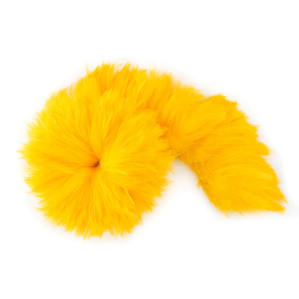 Bulk Rooster Hackle-White-Dyed - Yellow - Feathers